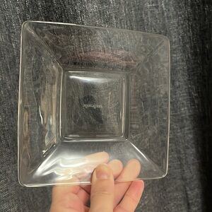 Set of 2 Marc Aurel Clear 6” Square Glass Dishes etched MARCAUREL Crystal